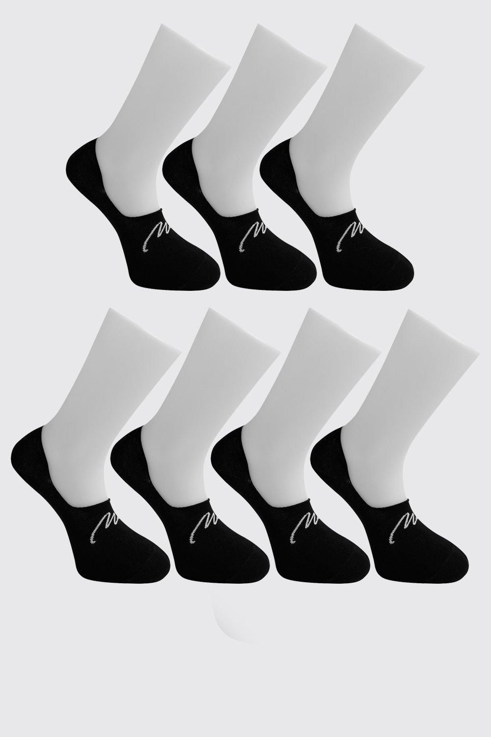 7er-Pack unsichtbare Man Signature Socken - schwarz - One Size, schwarz von boohooman