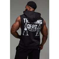 Ärmelloser Man Active X Everlast Oversize Hoodie - Schwarz - L, Schwarz von boohooman