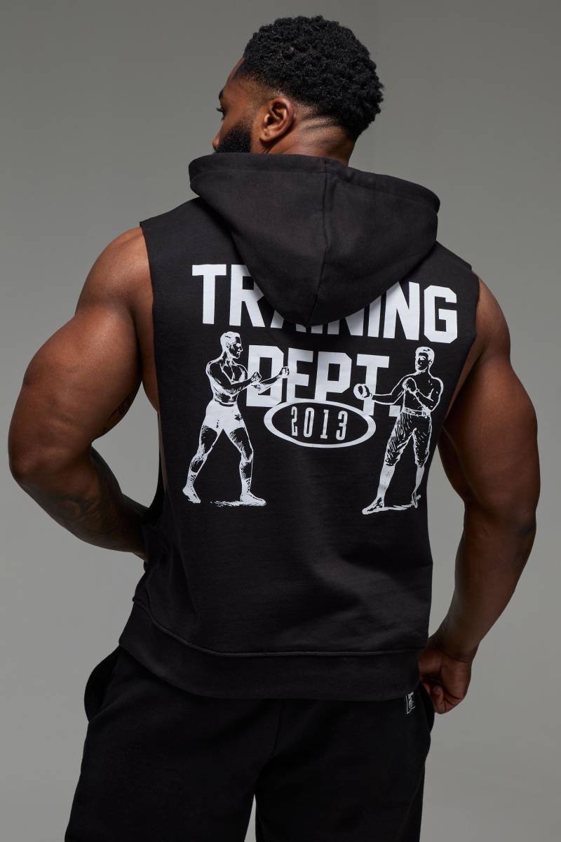 Ärmelloser Man Active X Everlast Oversize Hoodie - Schwarz - M, Schwarz von boohooman