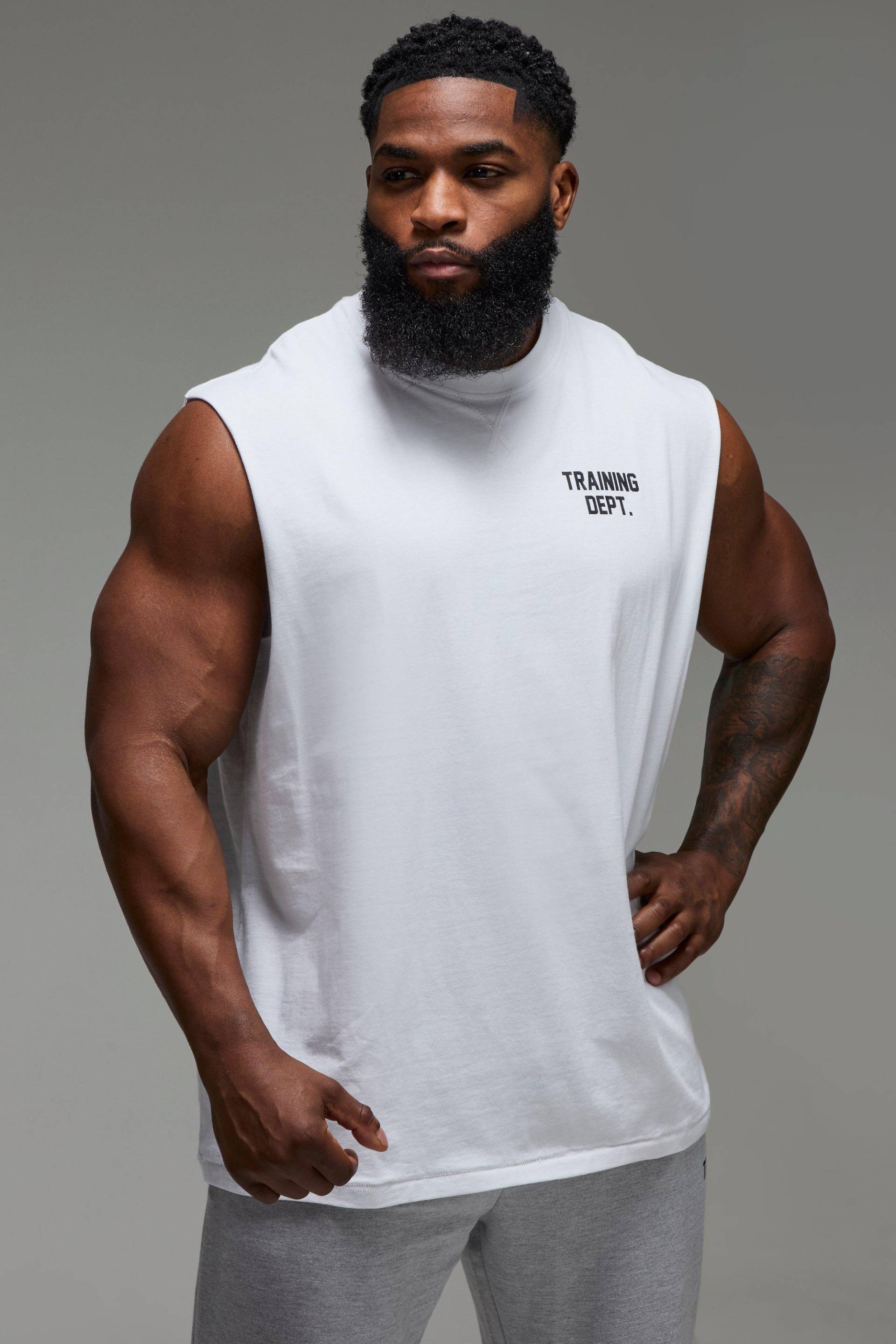 Ärmelloses Man Active X Everlast Oversize T-Shirt - Weiß - L, Weiß von boohooman