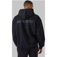 Active Oversize Hoodie mit One More Rep Print - Schwarz - XS, Schwarz Active Oversize Hoodie mit One More Rep Print - Schwarz - XS, Schwarz von boohooman