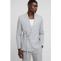 Anzugjacke mit geradem Bein und Wickel-Detail - Grau - 42, Grau Anzugjacke mit geradem Bein und Wickel-Detail - Grau - 42, Grau von boohooman