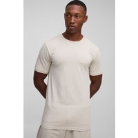 BM Signature Muscle-Fit T-Shirt - Grau - XL, Grau von boohooman