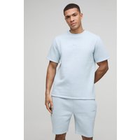 BM Signature T-Shirt und Shorts - Blau - XS, Blau BM Signature T-Shirt und Shorts - Blau - XS, Blau von boohooman