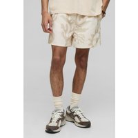 Badehose mit abstraktem Print - Grau - XS, Grau von boohooman