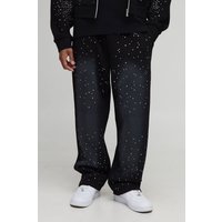 Lockere Jogginghose mit Print - Schwarz - S, Schwarz von boohooman