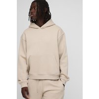 Kastiger Oversize Basic Hoodie mit BM Signature Print - Grau - S, Grau von boohooman
