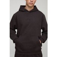 Basic Hoodie mit BM Signature Print - Braun - M, Braun von boohooman