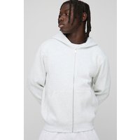 Basic Boxy Zip Through Hoodie - Grau - M, Grau von boohooman