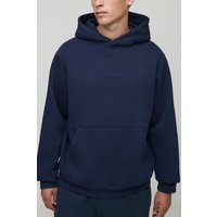 Basic Hoodie mit BM Signature Print - Blau - XS, Blau von boohooman
