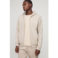 Basic Hoodie mit Reißverschluss - Grau - XL, Grau von boohooman