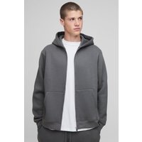 Basic Hoodie mit Reißverschluss - Grau - XS, Grau Basic Hoodie mit Reißverschluss - Grau - XS, Grau von boohooman
