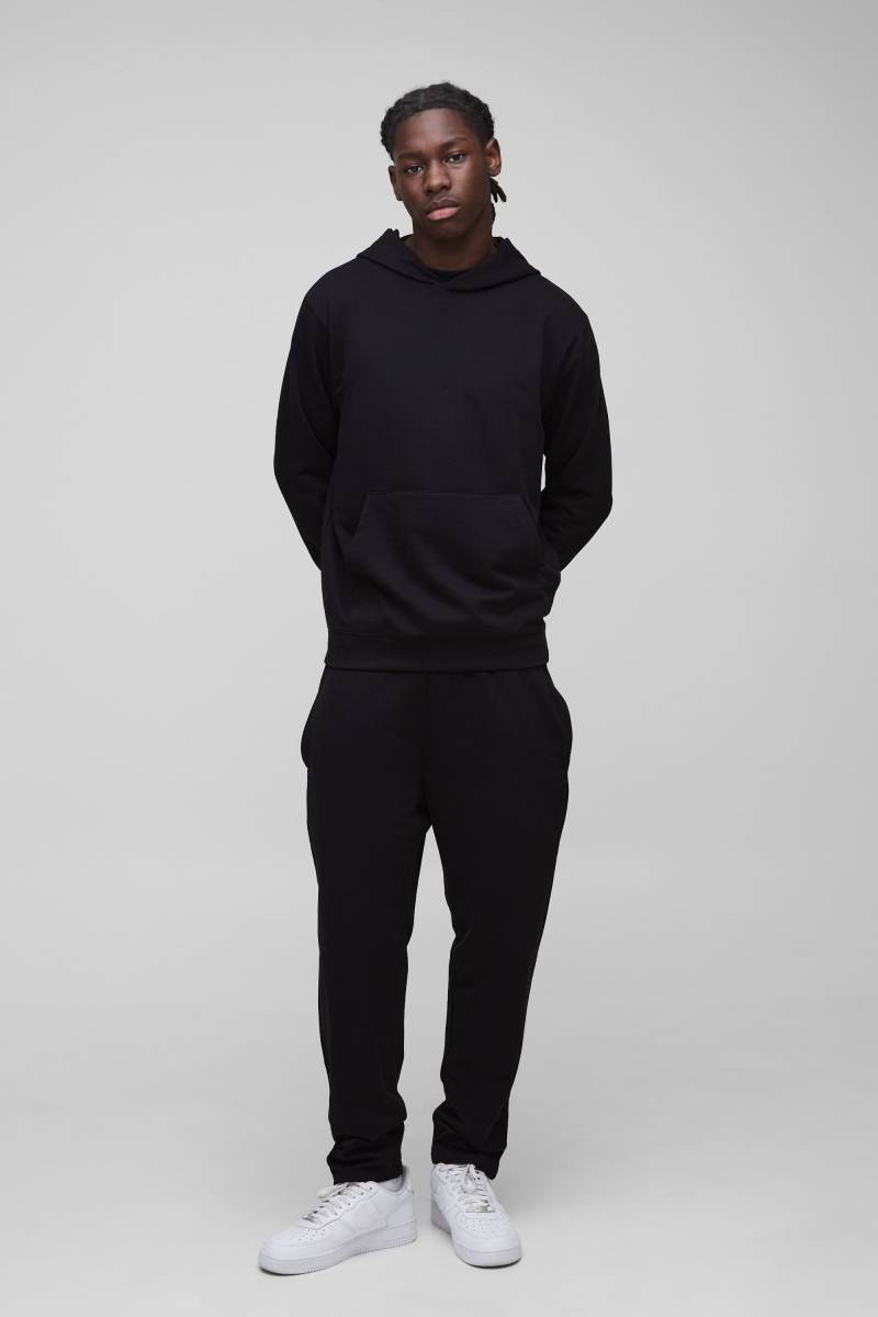 Basic Hoodie & lockere Jogginghose - Schwarz - M, Schwarz von boohooman