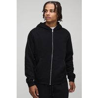 Basic Man. Regular Fit Zip Through Hoodie von boohooman