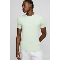 Basic Muscle-Fit T-Shirt - Grün - M, Grün von boohooman