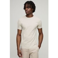 Basic Muscle-Fit T-Shirt - Grau - M, Grau von boohooman