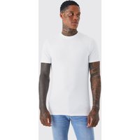 Basic Muscle-Fit T-Shirt - Weiß - M, Weiß von boohooman