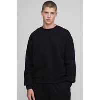 Basic Oversized Boxy Crew Neck Sweatshirt - Schwarz - XL, Schwarz von boohooman