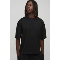 Basic Oversized Boxy Crew Neck T-Shirt - Schwarz - XL, Schwarz von boohooman