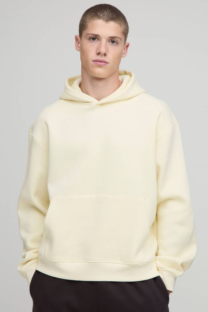 Kastiger Oversize Basic Hoodie - Gelb - XL, Gelb von boohooman