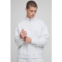Kastiges Basic Oversize Sweatshirt mit Trichterkragen - Grau - XL, Grau von boohooman