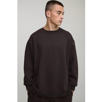 Basic Oversize Rundhals-Sweatshirt - Braun - M, Braun von boohooman