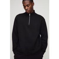 Basic Oversize Sweatshirt mit Trichterkragen und Reißverschluss - Schwarz - M, Schwarz von boohooman