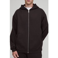Basic Oversize Hoodie mit Reißverschluss - Braun - S, Braun von boohooman