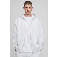 Basic Oversized Zip Through Hoodie - Grau - M, Grau Basic Oversized Zip Through Hoodie - Grau - M, Grau von boohooman