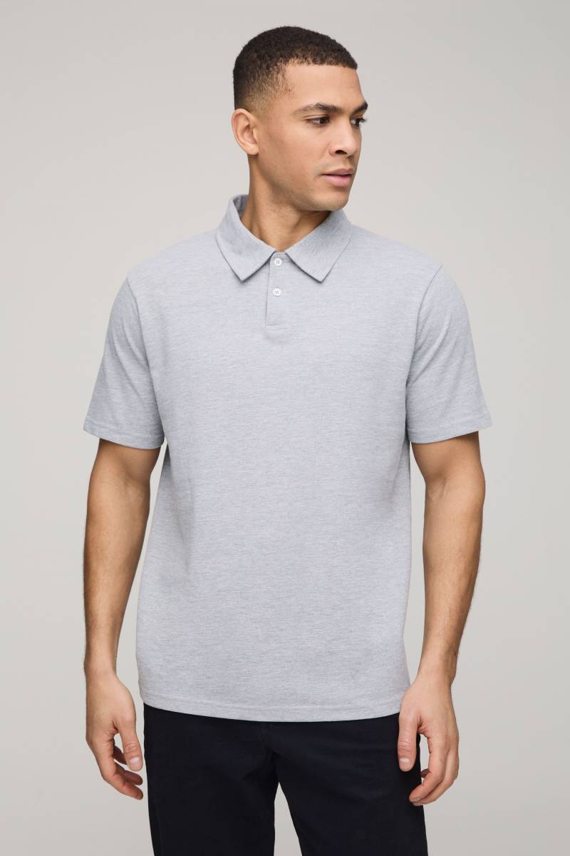 Basic Pique Poloshirt - Grau - XS, Grau Basic Pique Poloshirt - Grau - XS, Grau von boohooman