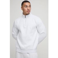 Basic Sweatshirt mit Trichterkragen und Reißverschluss - Grau - XS, Grau Basic Sweatshirt mit Trichterkragen und Reißverschluss - Grau - XS, Grau von boohooman