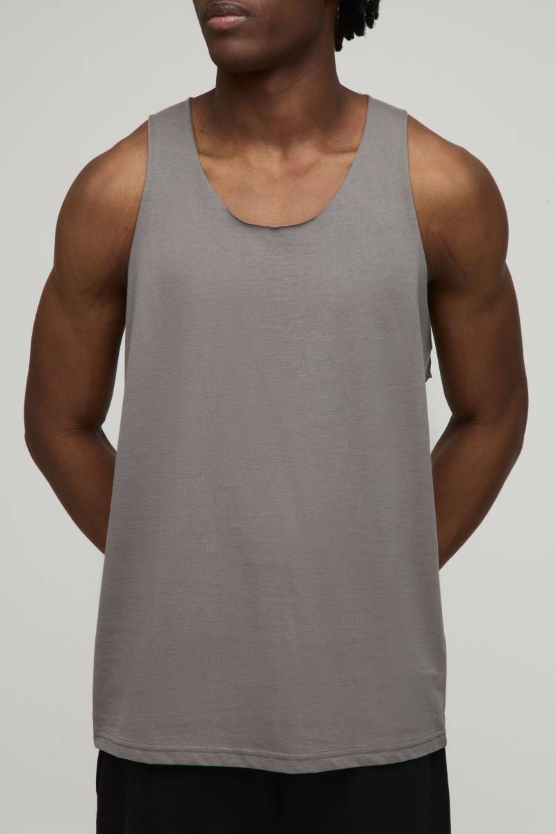 Basic Racer-Trägerhemd - Grau - XS, Grau Basic Racer-Trägerhemd - Grau - XS, Grau von boohooman