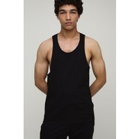 Basic Racer-Trägerhemd - Schwarz - L, Schwarz von boohooman