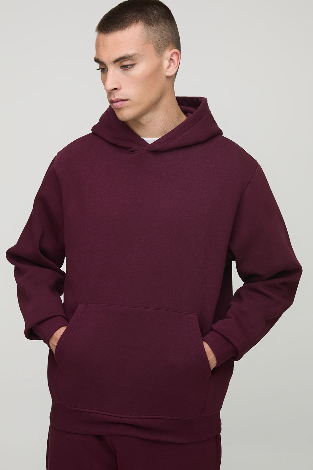 Basic Hoodie - Burgund - XS, Burgund Basic Hoodie - Burgund - XS, Burgund von boohooman
