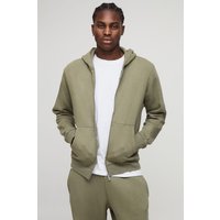 Basic Hoodie mit Reißverschluss - Khaki - XS, Khaki Basic Hoodie mit Reißverschluss - Khaki - XS, Khaki von boohooman
