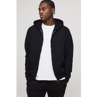 Basic Hoodie mit Reißverschluss - Schwarz - XS, Schwarz Basic Hoodie mit Reißverschluss - Schwarz - XS, Schwarz von boohooman