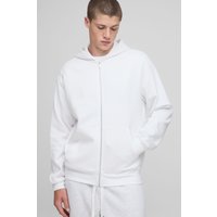 Basic Hoodie mit Reißverschluss - Weiß - XS, Weiß von boohooman