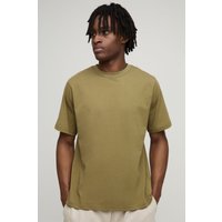 Basic Rundhals T-Shirt - Grün - XS, Grün von boohooman