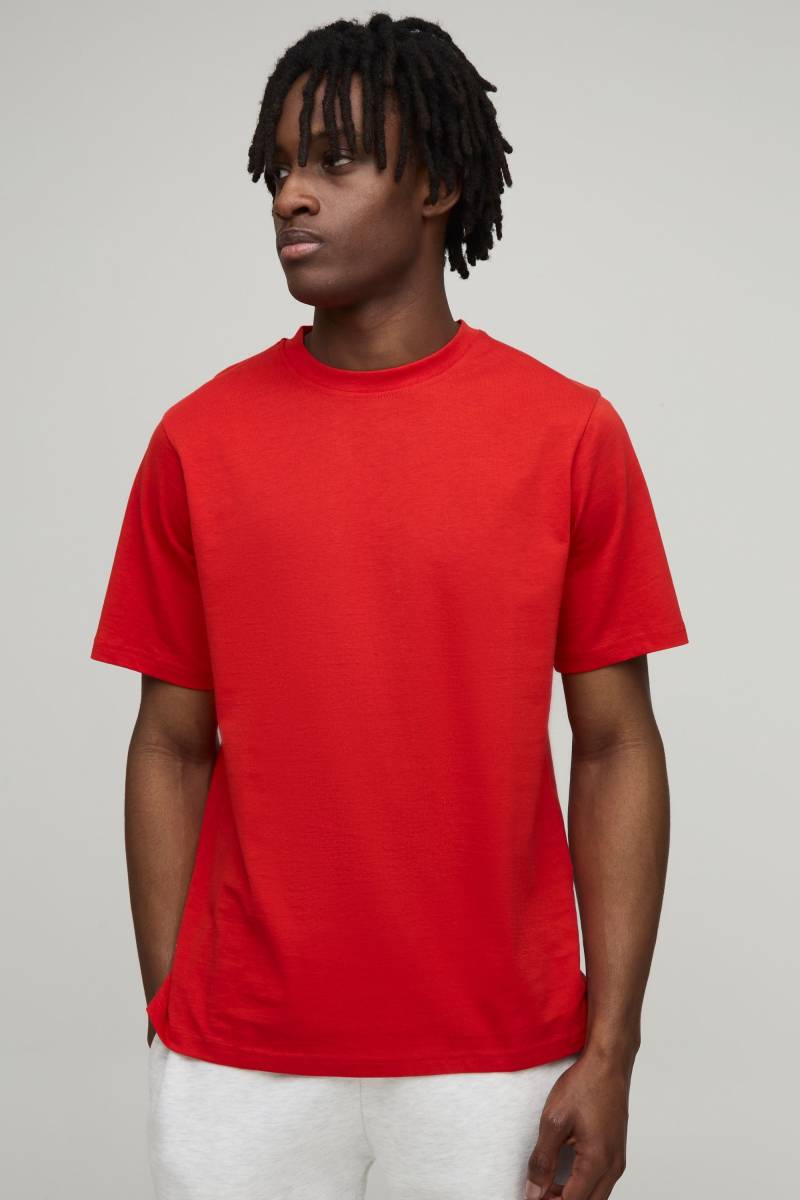 Basic Rundhals T-Shirt - Rot - XS, Rot Basic Rundhals T-Shirt - Rot - XS, Rot von boohooman
