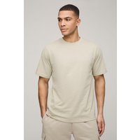 Basic Rundhals T-Shirt - light khaki - L, light khaki von boohooman
