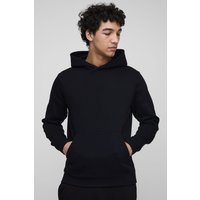 Slim-Fit Basic Hoodie - Schwarz - L, Schwarz von boohooman