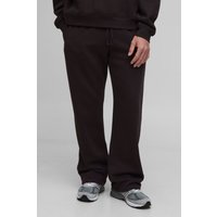 Basic Jogginghose mit geradem Bein - Braun - S, Braun von boohooman