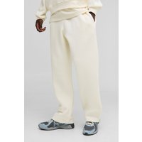 Basic Jogginghose mit geradem Bein - Ecru - L, Ecru von boohooman