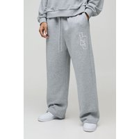 Bestickte Jogginghose - Grau - M, Grau von boohooman