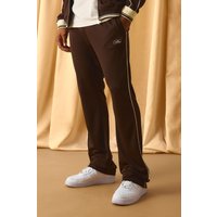 Bestickte gestreifte Trikot-Trainingshose - Braun - XL, Braun von boohooman