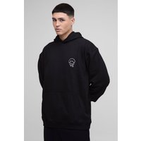Bestickter Oversize Drip Face Hoodie - Schwarz - XS, Schwarz Bestickter Oversize Drip Face Hoodie - Schwarz - XS, Schwarz von boohooman