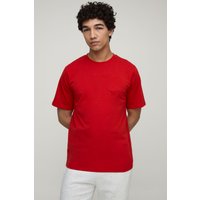 Besticktes BM Signature Rundhals T-Shirt - Rot - XS, Rot von boohooman