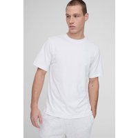 Besticktes Bm Signature Rundhals T-Shirt - Weiß - L, Weiß von boohooman