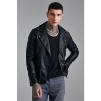 Bikerjacke in Lederoptik von boohooman