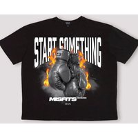 Oversize T-Shirt mit lizenziertem Boxing Handschuhe Misfits-Print - Schwarz - M, Schwarz von boohooman